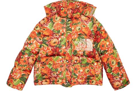 gucci x the north face nylon bomber jacket orange multi|north face gucci boots price.